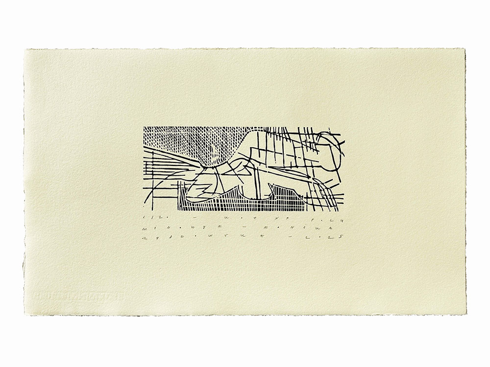 kot na polu minowym__54x32cm_drzeworyt na papierze_2025_ monika szydlowska